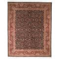 Asian Hand-knotted Royal Kerman Blue/ Red Wool Rug (6' x 9')