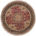 Asian Hand-knotted Royal Kerman Red and Blue Wool Rug (6' Round)