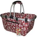JanetBasket Red Floral Large Aluminum/Canvas Basket