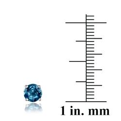 Glitzy Rocks Sterling Silver 1 1/6ct TGW London Blue Topaz 5-mm Stud Earrings