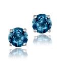 Glitzy Rocks Sterling Silver London Blue Topaz 5-mm Stud Earrings
