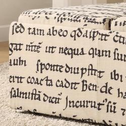 Decor Storage Latin Script Linen Ottoman