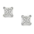 Platinum 1/2ct TDW Princess Diamond Stud Earrings (G-H, SI1-SI2)