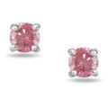 14k White Gold 1/4ct TDW Round Pink Diamond Stud Earrings