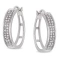 10k White Gold 1/5ct TDW Diamond Hoop Earrings (G-H, I2-I3)