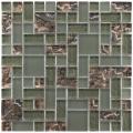 SomerTile 11.75x11.75-inch Reflections Versailles Ranier Glass Mosaic Tile (Pack of 10)