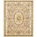 Handmade Aubusson Beige Hand-spun Wool Rug (9' x 12')