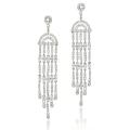 Icz Stonez Rhodiumplated Cubic Zirconia Chandelier Earrings