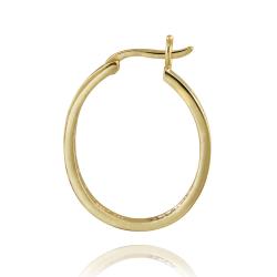 18k Gold over Silver Diamond Accent Inside-out Oval Hoop Earrings