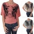 Adi Design's Junior's Butterfly-sleeve Graphic Print Tee