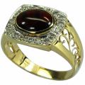 De Buman 10k Gold Men's Garnet and 1/4ct TDW Diamond Ring (JK, I1) (Size 10.25)