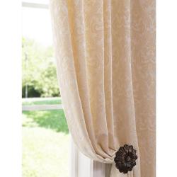 Westminster Cream Color 95-inch Cotton Damask Curtain Panel