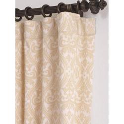 Westminster Cream Color 118-inch Cotton Damask Curtain Panel