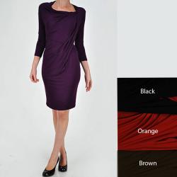 Tabeez 3/4-sleeve Draped Dress