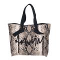 Lanvin Canvas Snakeskin Logo Tote Bag