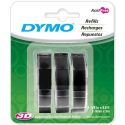 Dymo Caption Maker Black Tape Refills (Pack of 3)