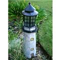 Grey 3-foot Large Lighthouse Fiberglass Solar LED Light