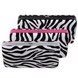 Adi Designs Women's Flocked Zebra Print Wallet
