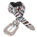 Journee Collection Women's Zebra Print Rhinestone Detail Belt