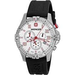 Wenger Men's 'Squadron Chrono' White and Red Dial Watch