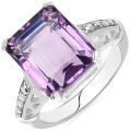 Sheila Kay Platinum Overlay Purple Amethyst Ring