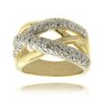 Fusion 14k Gold Overlay Diamond Accent Crossover Ring