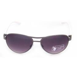 US Polo Association Women's 'Kiawah' Gunmetal/White Aviator Sunglasses