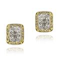 Gold Overlay Square Filigree Earrings