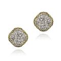 Gold Overlay Rectangular Filigree Earrings