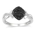10k White Gold 1/4ct TDW Black and White Diamond Ring (G-H, I2-I3)