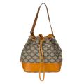 Celine Mustard/Grey Canvas/Leather Drawstring Shoulder Bag