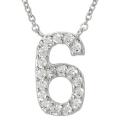 Tressa Sterling Silver Number '6' Cubic Zirconia Necklace