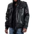 United Face Men's Lambskin Leather Military Bomber Jacket