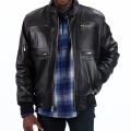 United Face Men's Lambskin Leather Bomber Jacket
