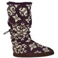 Muk Luks Women's Eggplant Damask Knit Toggle Slippers