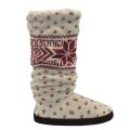 Muk Luks Women's Ivory Red Snowflake Toggle Slippers