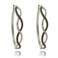 Fusion Silverplated Diamond Accent Infinity Design Hoop Earrings
