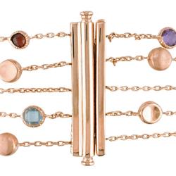 18k Pink Gold Multi-colored Gemstone Bracelet