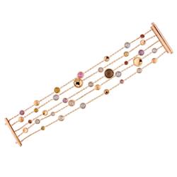 18k Pink Gold Multi-colored Gemstone Bracelet