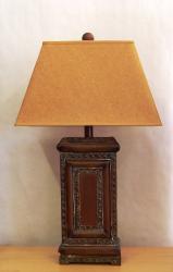Traditional Antique Hammered Metal Panel Lamp