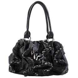 Journee Collection Women's Ruffled Zebra Print Slouchy Satchel