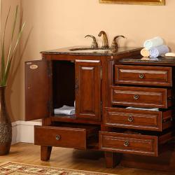 Granite Top 48.5-inch Single Sink Vanity Cabinet