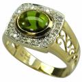 De Buman 10k Gold Men's Chrome Diopside and 1/4ct TDW Diamond Ring (Jk, I1) (Size 10.25)