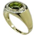 De Buman 10k Gold Men's Diopside and 1/3ct TDW Diamond Ring (JK, I1)