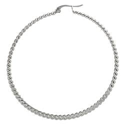 Stainless Steel Twist Hoop Earrings