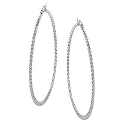 Stainless Steel Twist Hoop Earrings