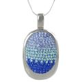 Journee Collection Stainless Steel Pave-set Blue CZ Necklace