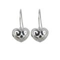 Sunstone Sterling Silver Puffy Heart Dangle Earrings