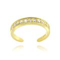 Icz Stonez 18k Gold over Silver Channel-set Cubic Zirconia Toe Ring