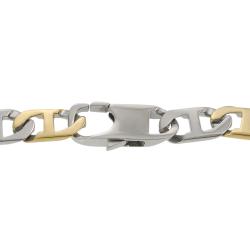 Stainless Steel Two-tone Link Necklace and Bracelet Set